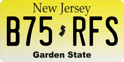 NJ license plate B75RFS