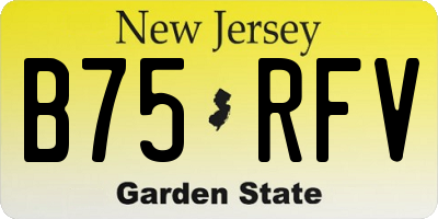 NJ license plate B75RFV