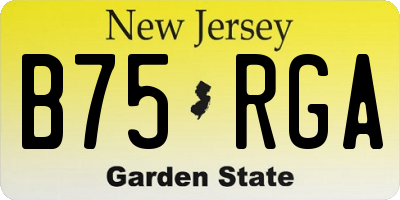 NJ license plate B75RGA