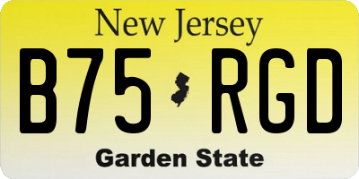 NJ license plate B75RGD