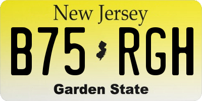 NJ license plate B75RGH
