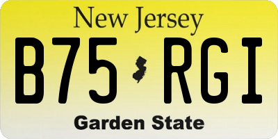 NJ license plate B75RGI