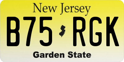 NJ license plate B75RGK