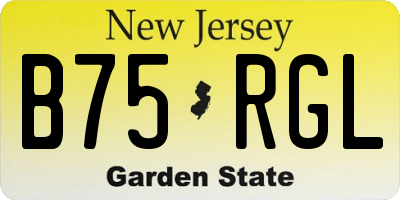 NJ license plate B75RGL