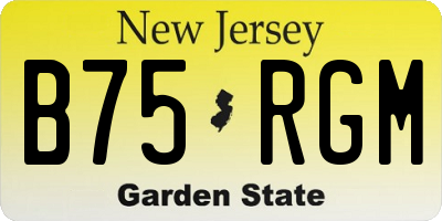 NJ license plate B75RGM