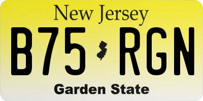 NJ license plate B75RGN