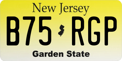 NJ license plate B75RGP