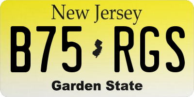 NJ license plate B75RGS