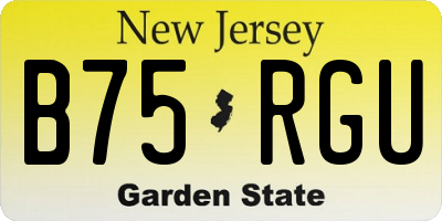 NJ license plate B75RGU