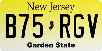 NJ license plate B75RGV