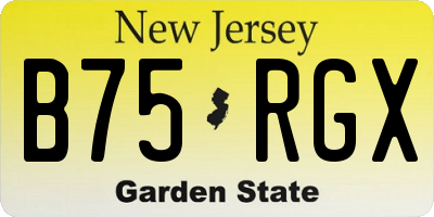NJ license plate B75RGX