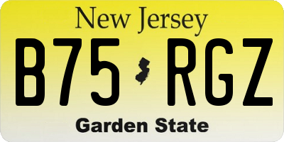 NJ license plate B75RGZ