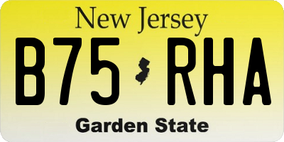 NJ license plate B75RHA