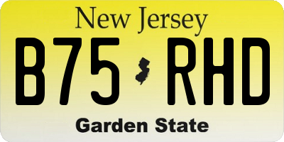 NJ license plate B75RHD