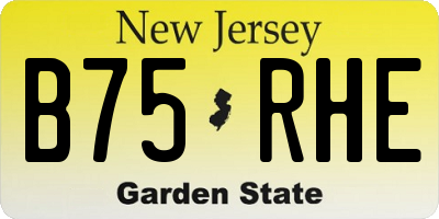 NJ license plate B75RHE