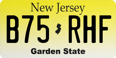 NJ license plate B75RHF