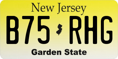 NJ license plate B75RHG