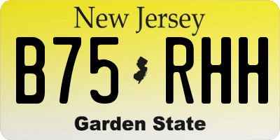 NJ license plate B75RHH
