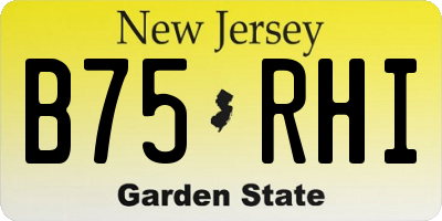 NJ license plate B75RHI