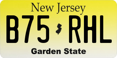 NJ license plate B75RHL