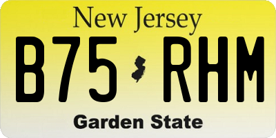 NJ license plate B75RHM