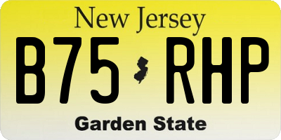 NJ license plate B75RHP