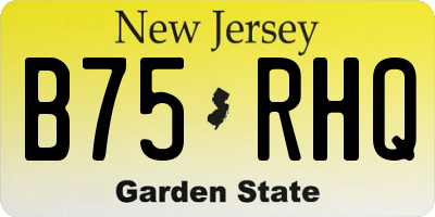 NJ license plate B75RHQ