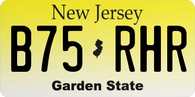 NJ license plate B75RHR