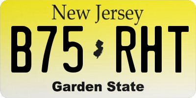 NJ license plate B75RHT
