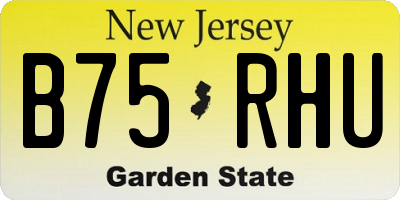 NJ license plate B75RHU