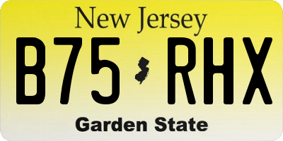 NJ license plate B75RHX