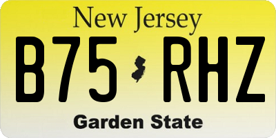 NJ license plate B75RHZ