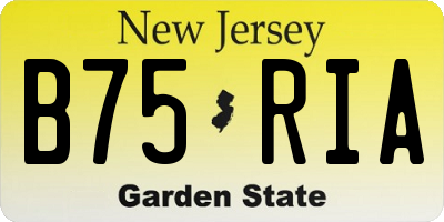 NJ license plate B75RIA