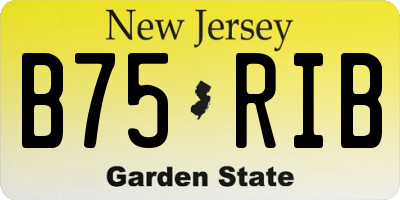 NJ license plate B75RIB