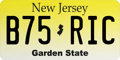 NJ license plate B75RIC