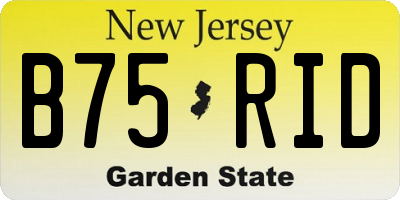 NJ license plate B75RID