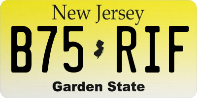 NJ license plate B75RIF