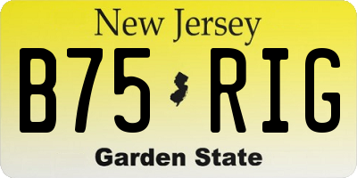 NJ license plate B75RIG