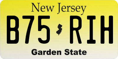 NJ license plate B75RIH