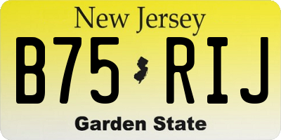 NJ license plate B75RIJ