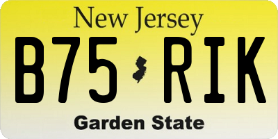 NJ license plate B75RIK