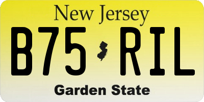 NJ license plate B75RIL