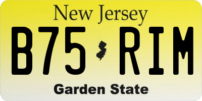 NJ license plate B75RIM