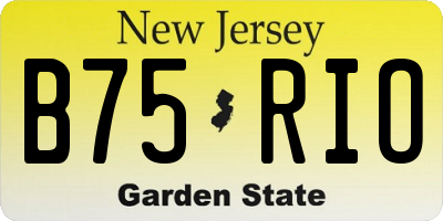 NJ license plate B75RIO