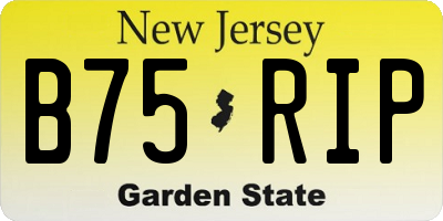 NJ license plate B75RIP