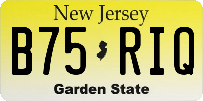 NJ license plate B75RIQ