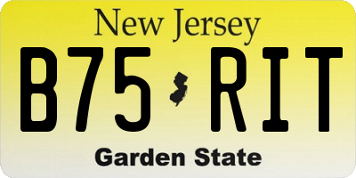 NJ license plate B75RIT