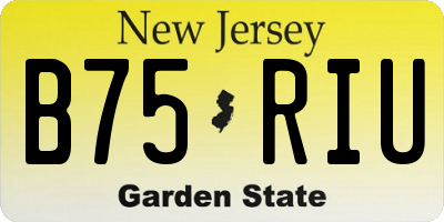 NJ license plate B75RIU