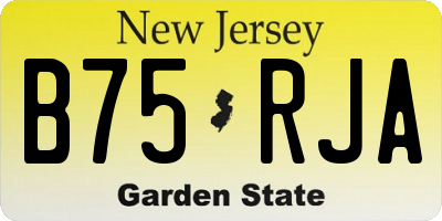 NJ license plate B75RJA