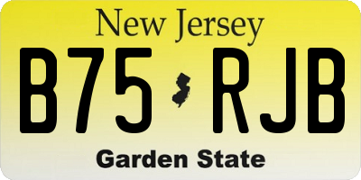 NJ license plate B75RJB